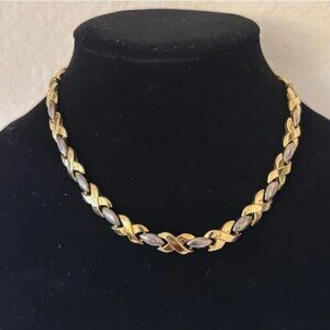 Two-Tone XOXO Necklace